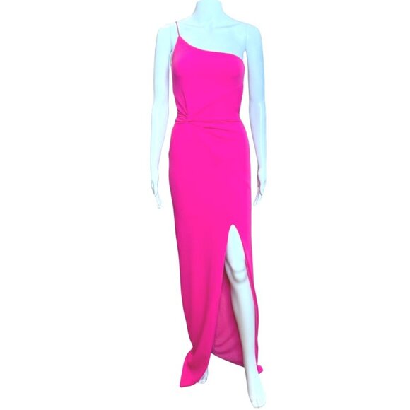 Nookie Lust Gown One Shoulder High Leg Slit Gown Pink NMA1913 Size XS NWT - Picture 4 of 10